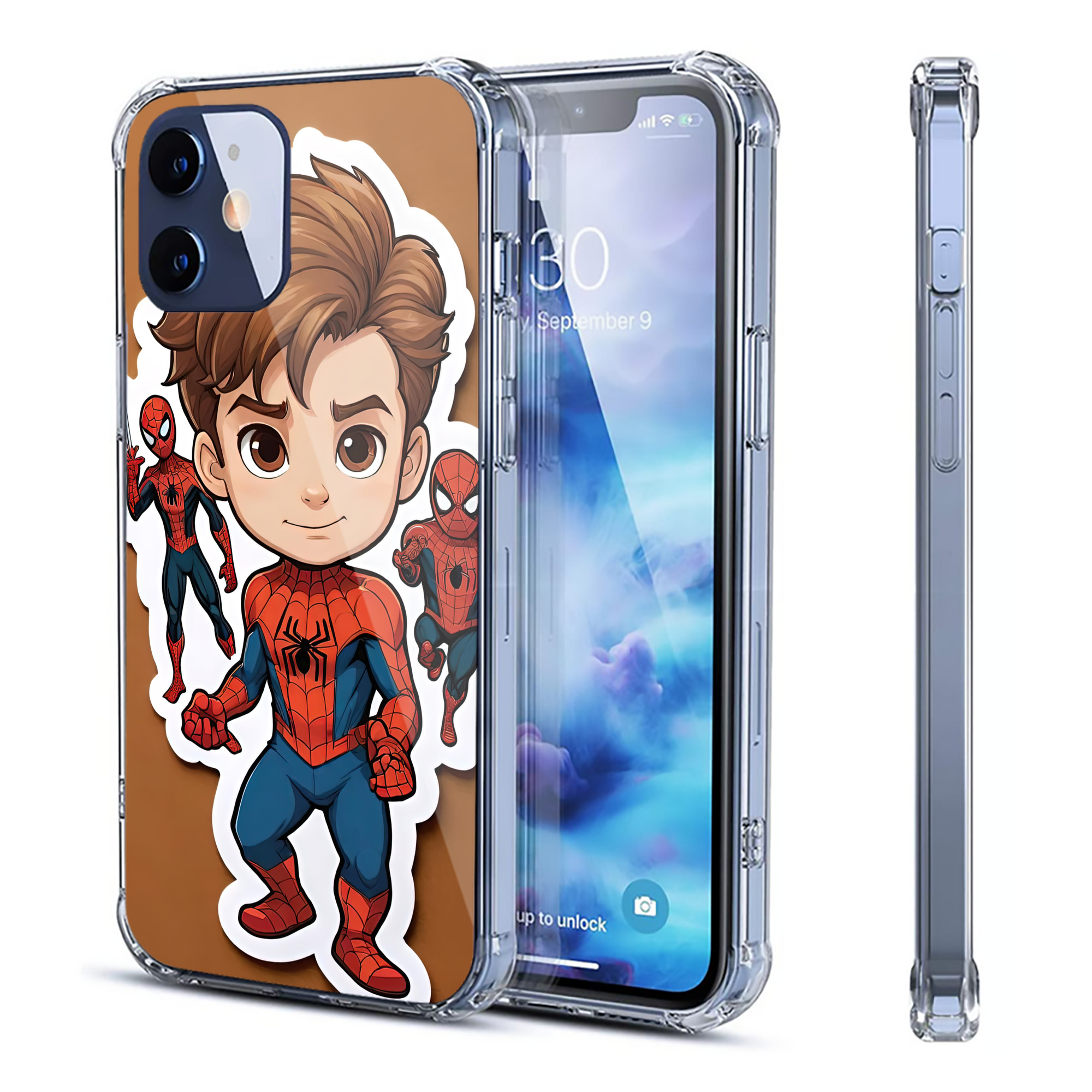 （画像用） Spider Man スパイダーマン 【iPhone 12シリーズ対応】透明スマホケース（クリアソフトケース）